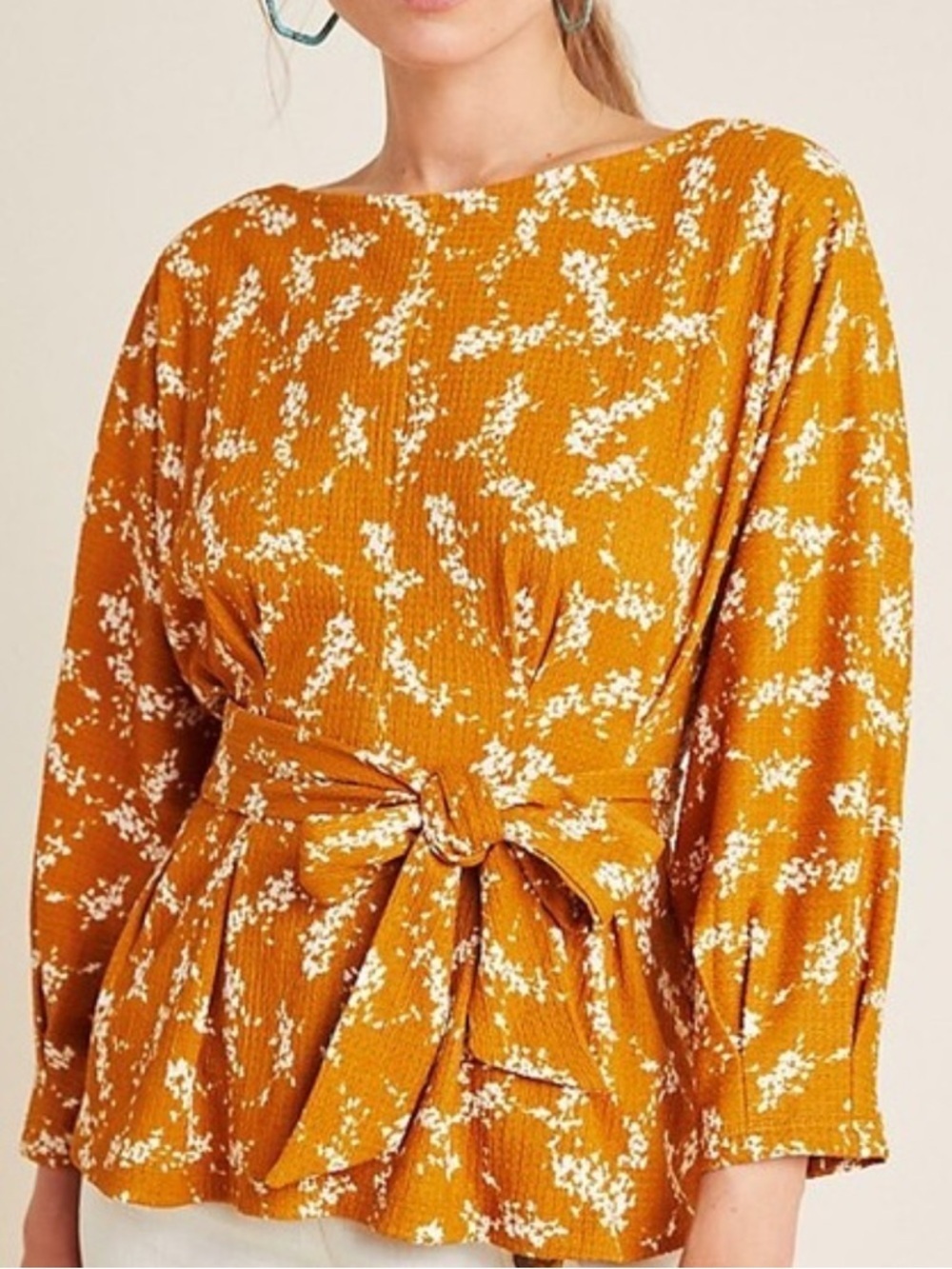 Anthropologie | Amber dolman sleeved/ Tie Waisted blouse Size Medium